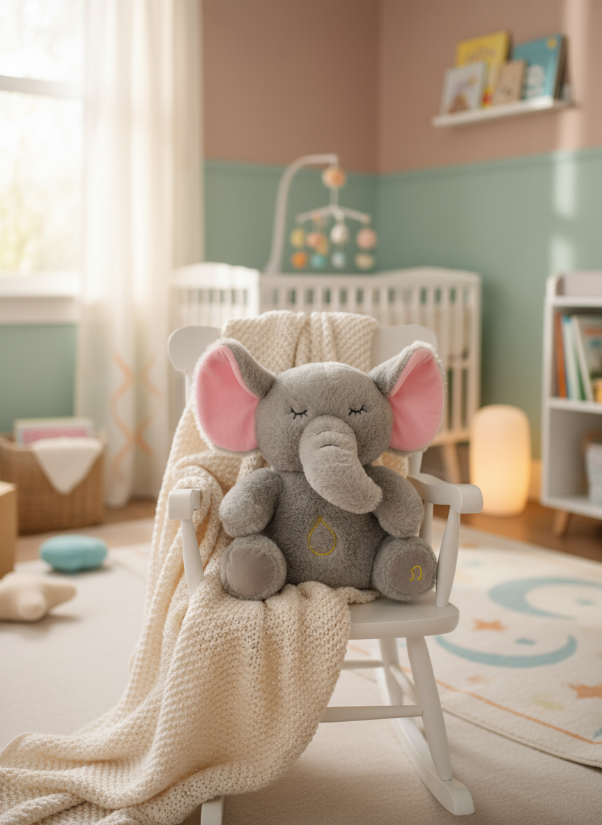 Elefante peluche que respira